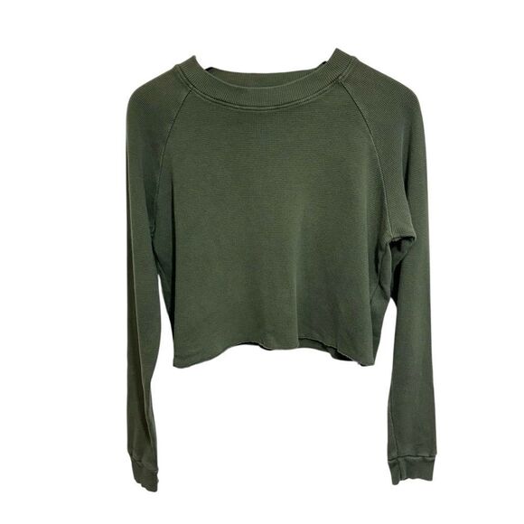 Brandy Melville John Gault Army Green Thermal Long Sleeve‎ Top, OS - Picture 2 of 8